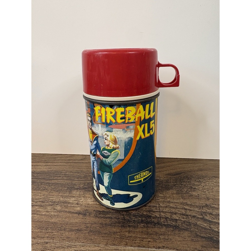 Vintage 1964 Fireball XL5 Metal Thermos
